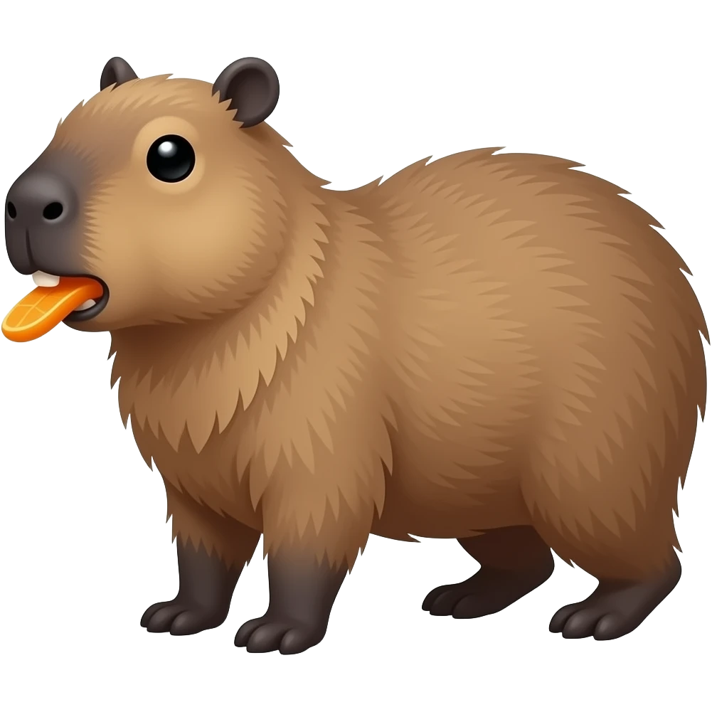 capybara with orange in the mouth emoji