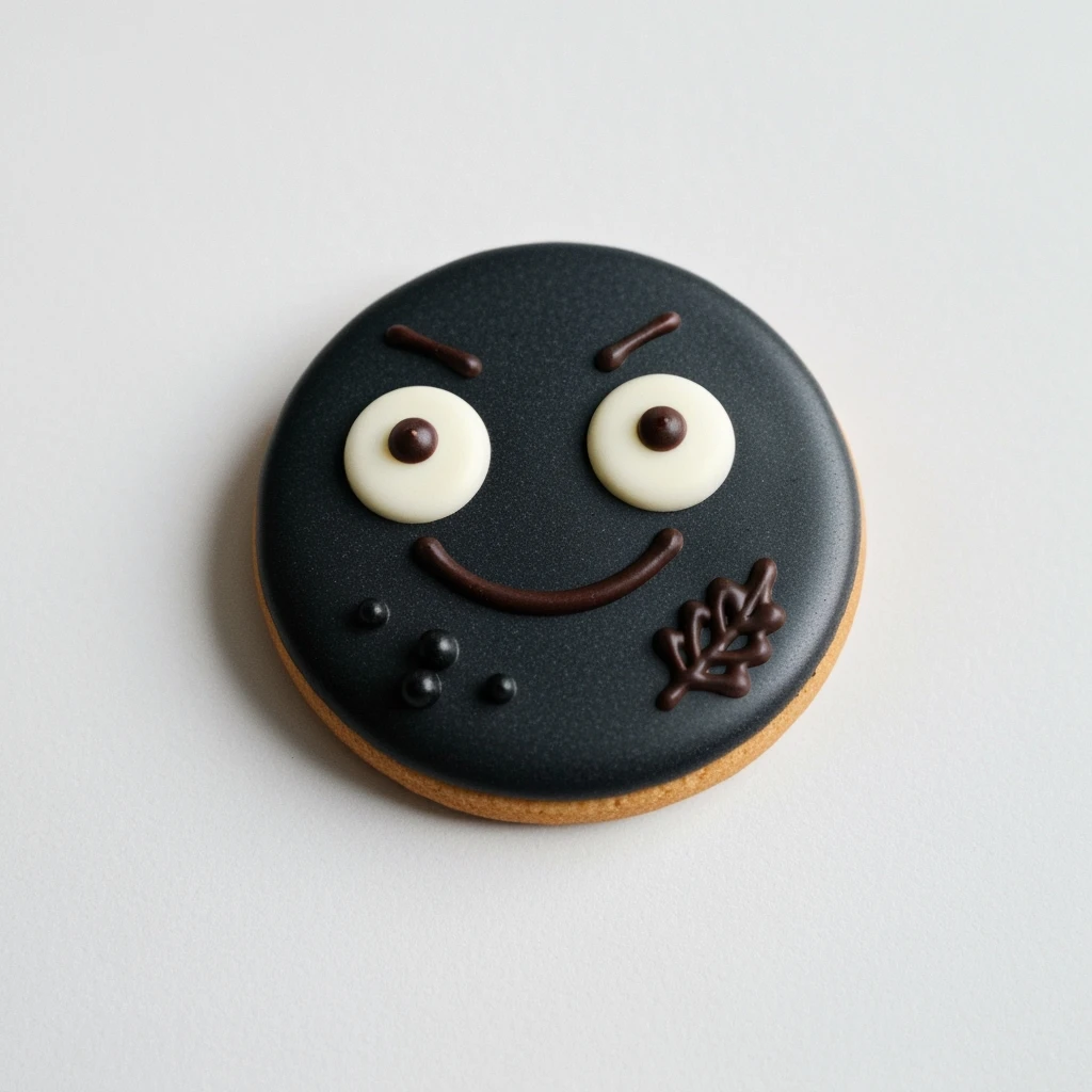 goth cookie, cute, expressive, minimal emoji