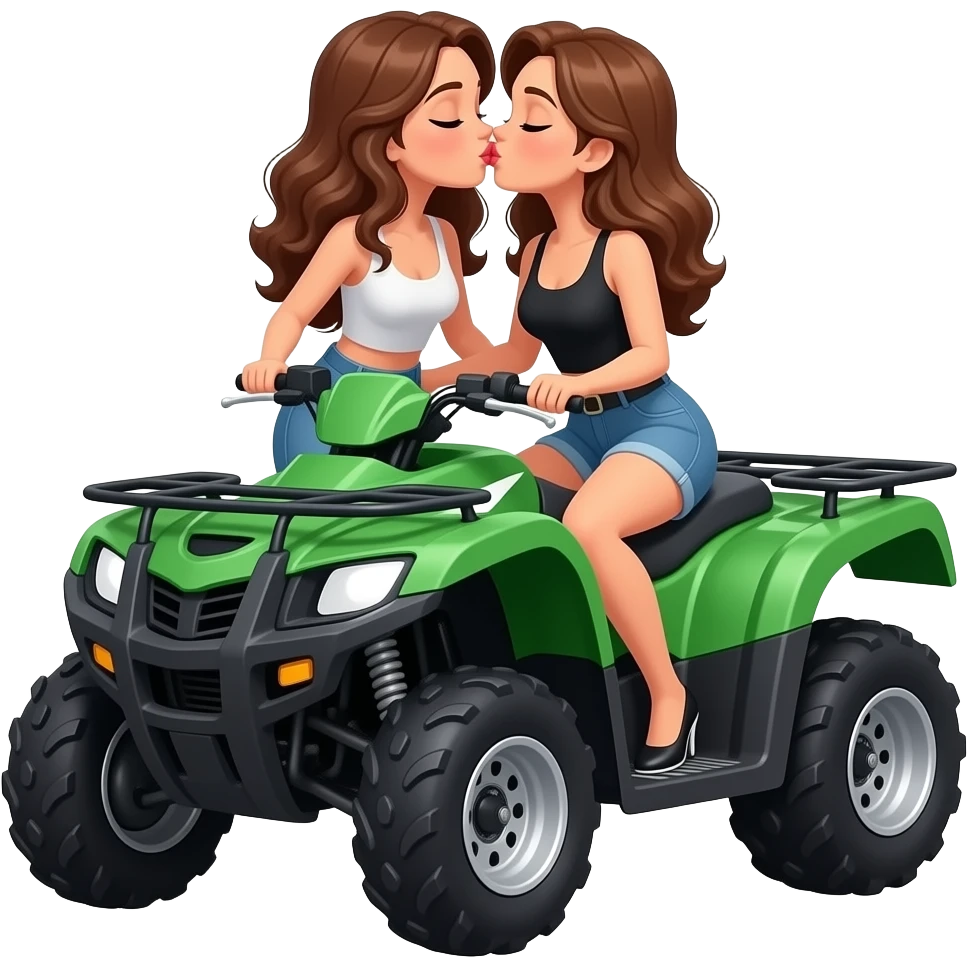 Green atv with 2 females kissing emoji