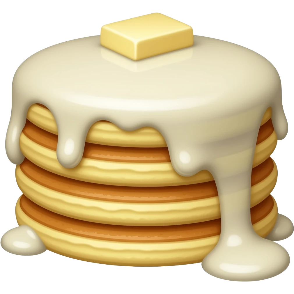 White chocolate fully dipped pancakes emoji