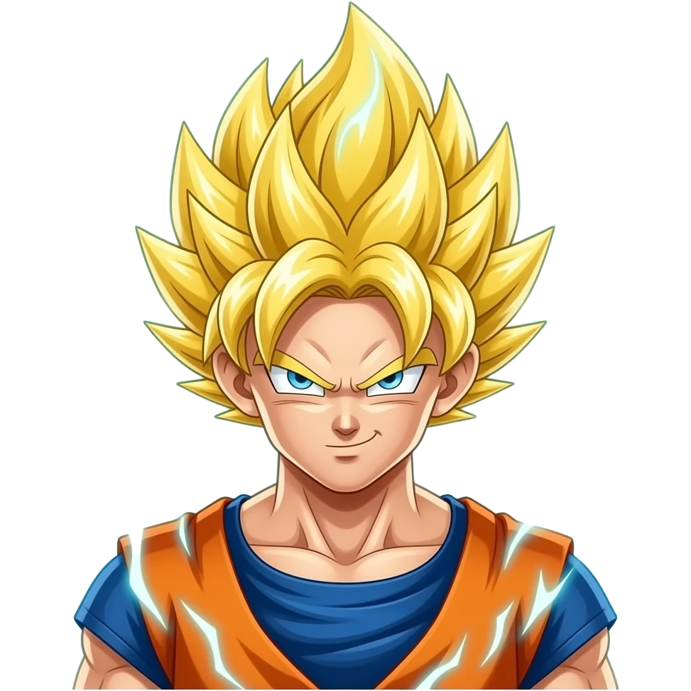 Goku ultra instinto no dominado con un poco de aura en el pelo emoji