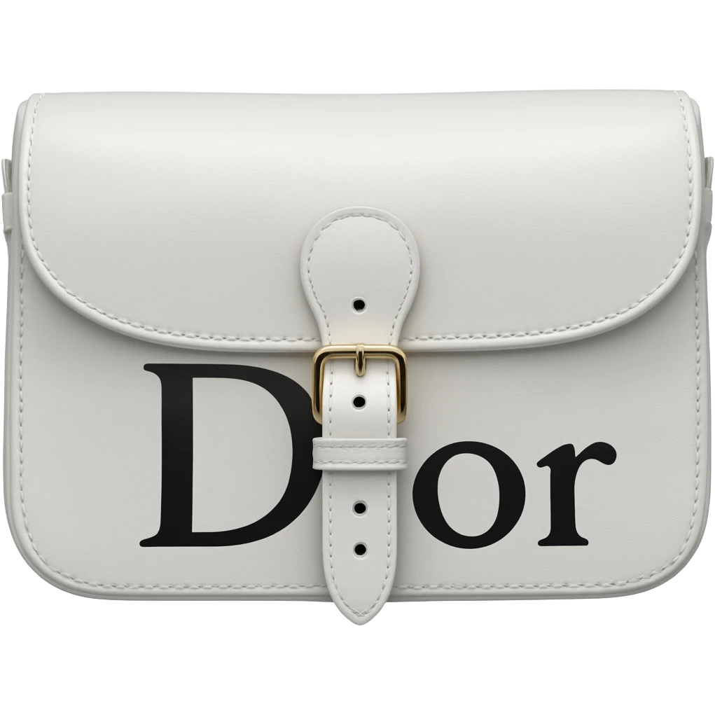 white dior printed saddle bag emoji