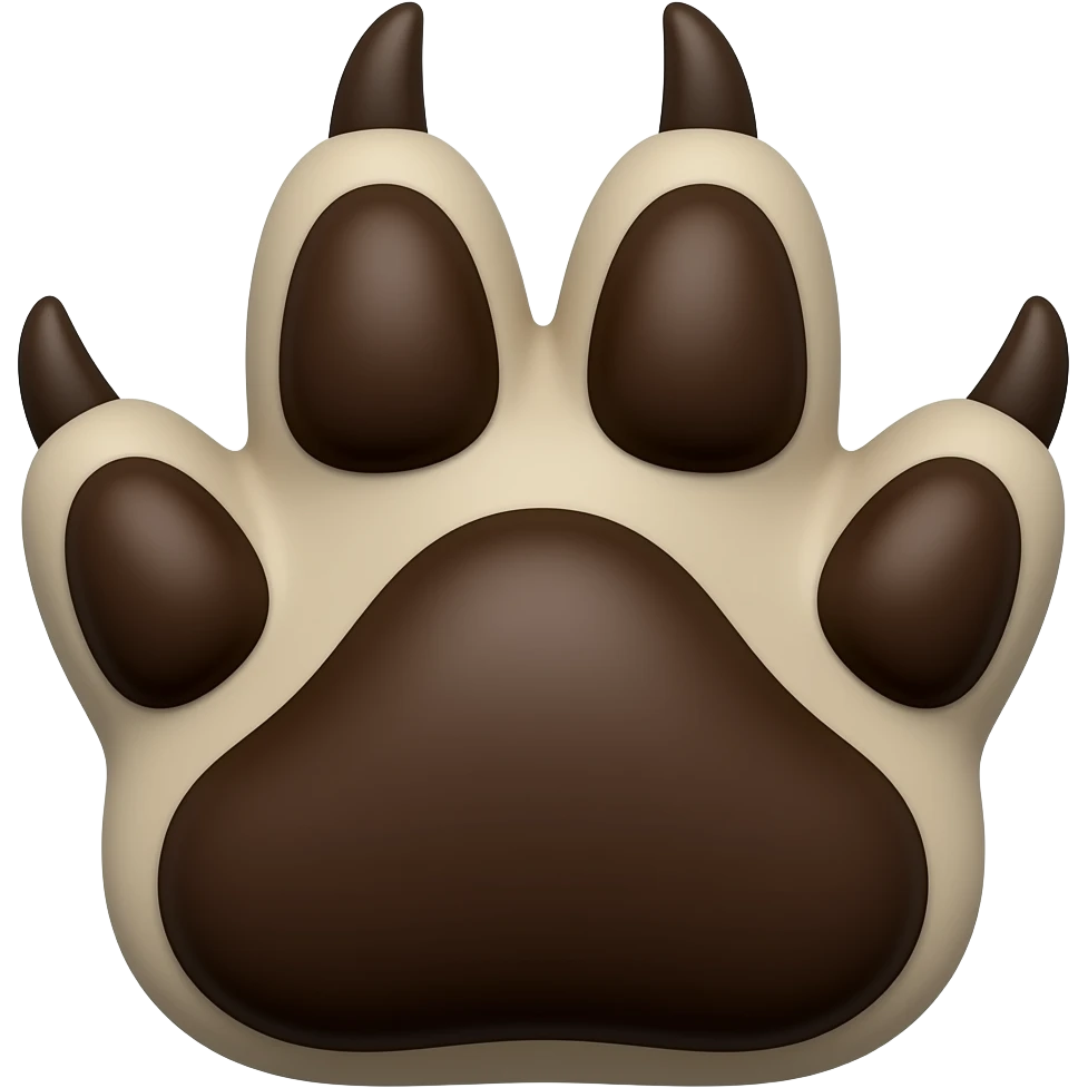 Brown wolf paw emoji