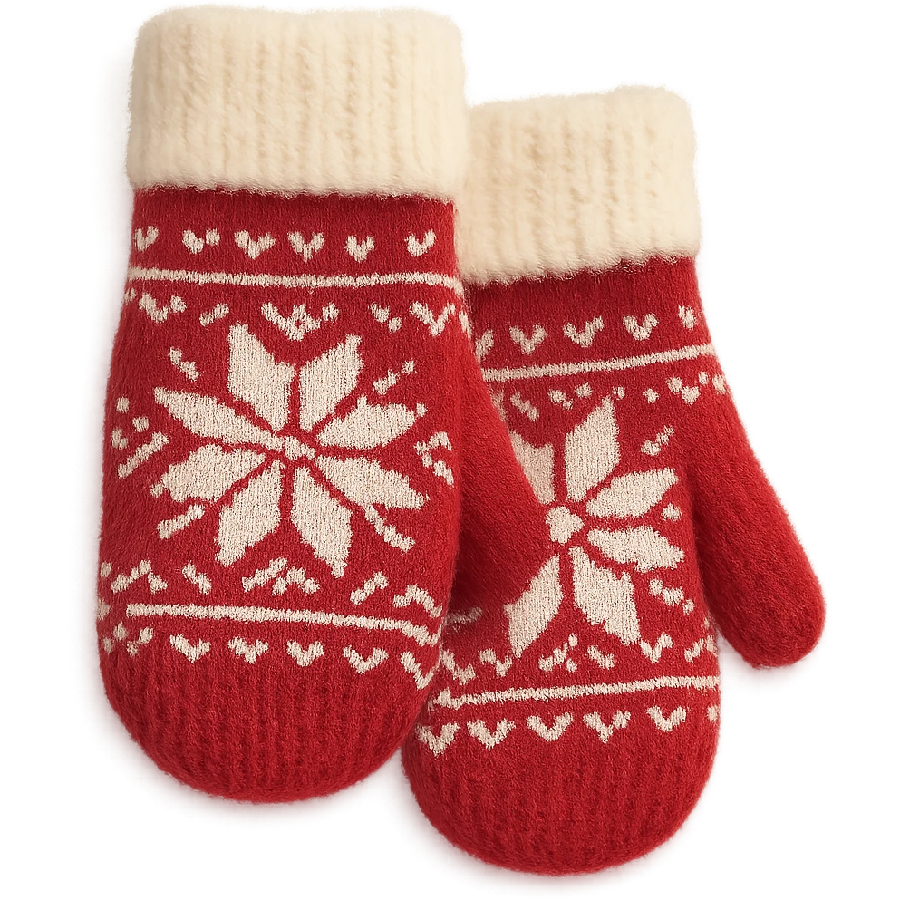 christmas wool mittens, soft and fluffy ,remove background emoji