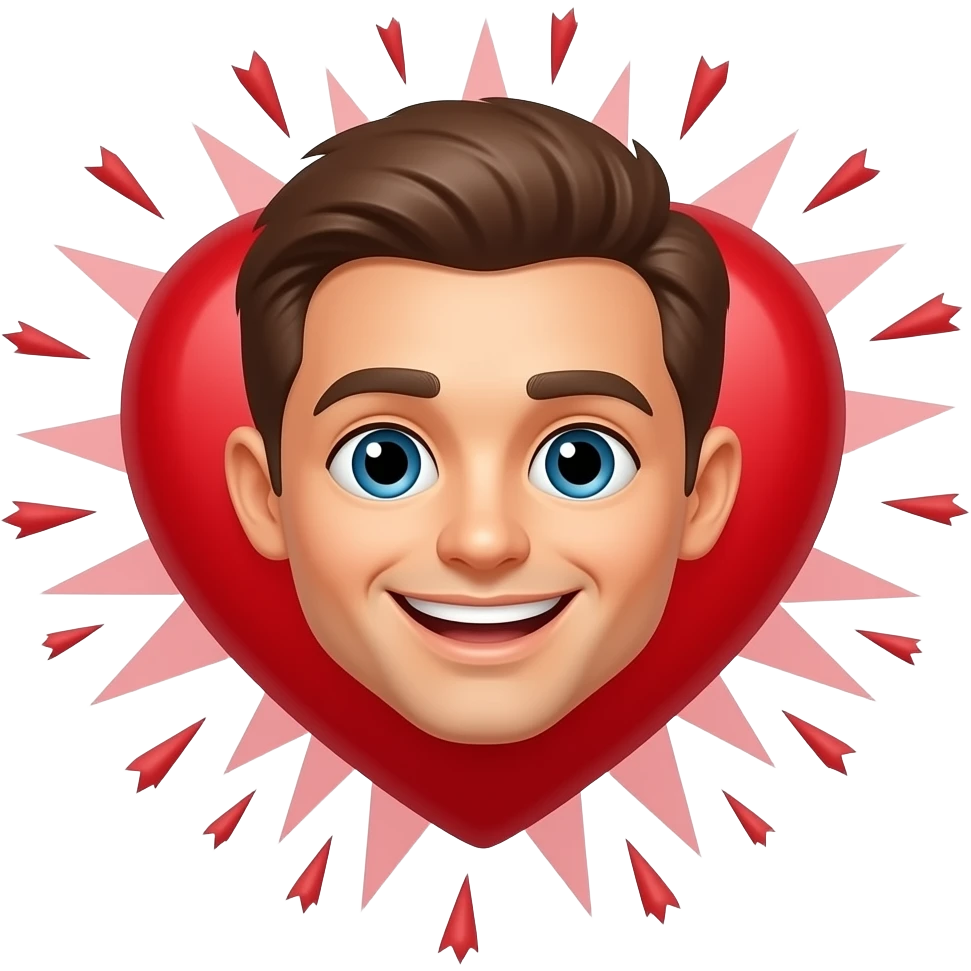 Carita de amor pero que esté explotando corazón emoji
