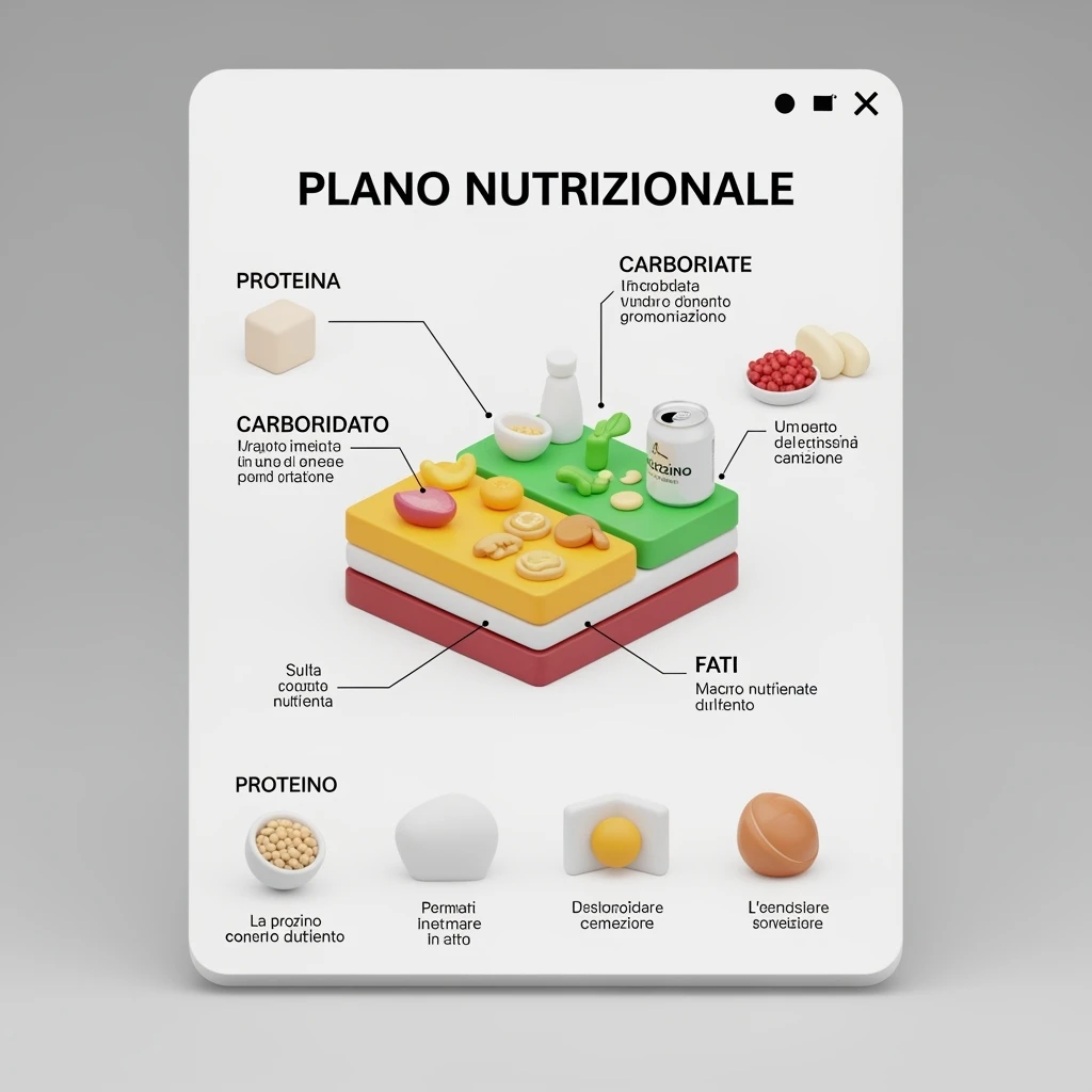 Piano A Macro nutrizionale GRAFICO in 3d in italiano emoji