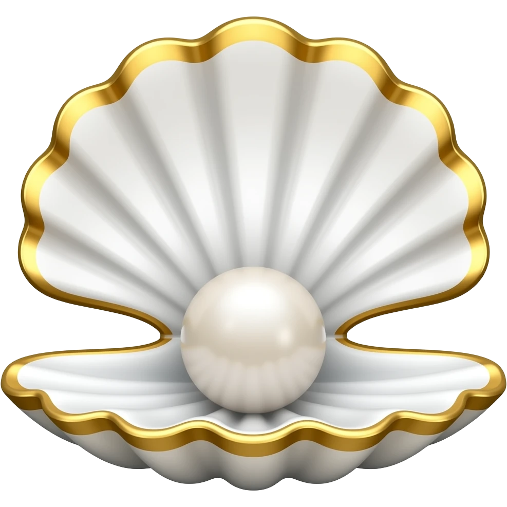 shell with pearl white and gold emoji
