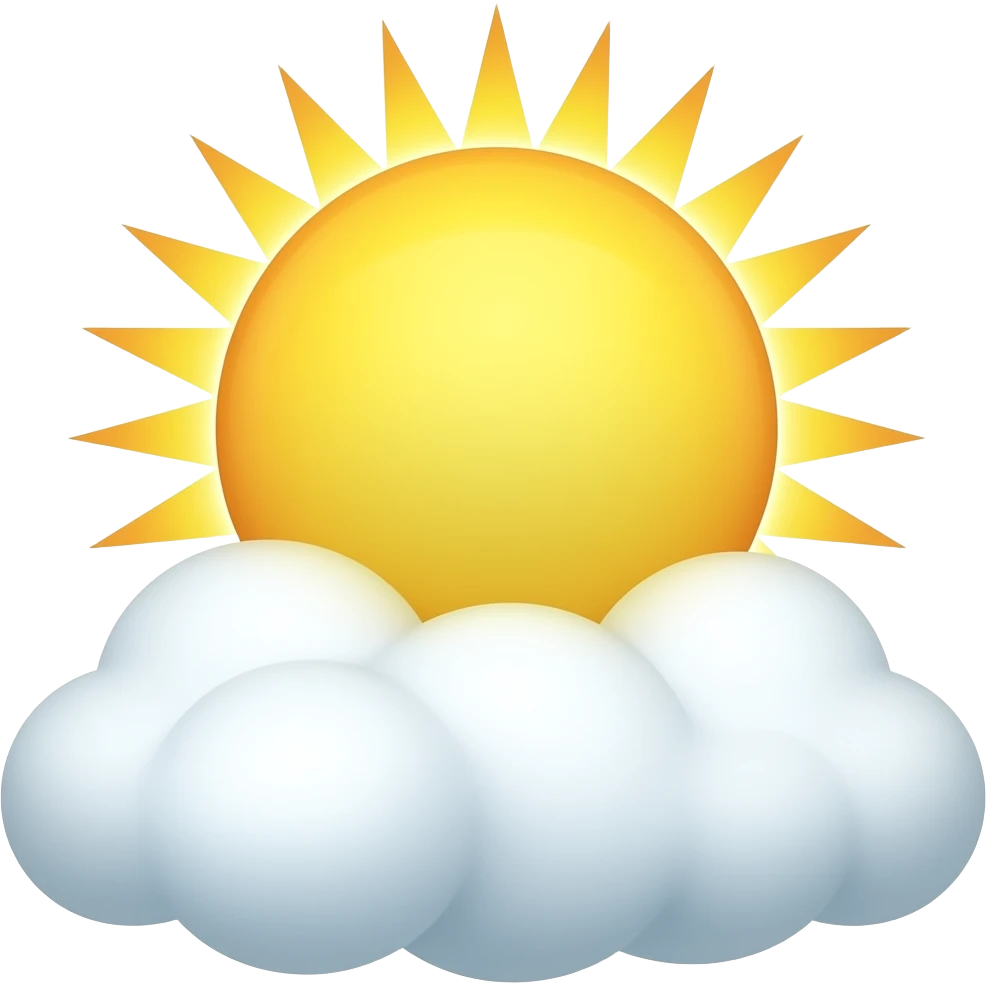 sun shinning from behind fluffy cumulus 2D emoji emoji