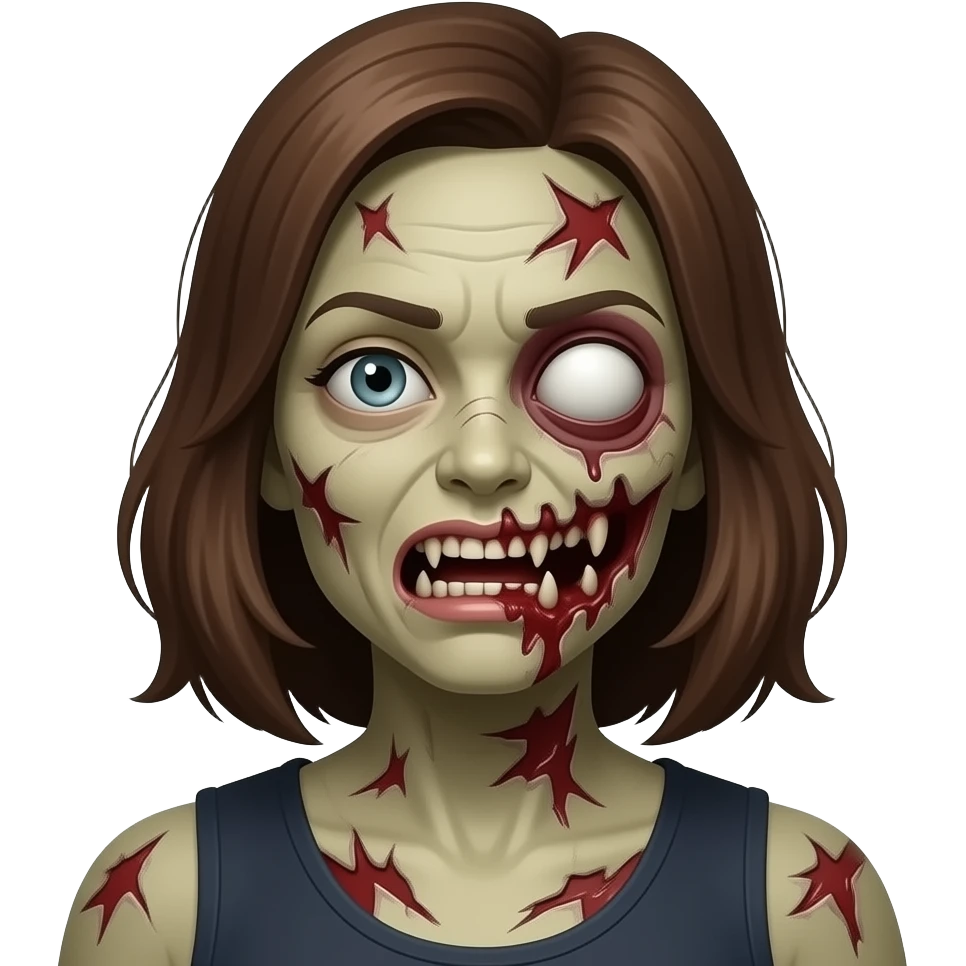 Woman get bite by zombie emoji
