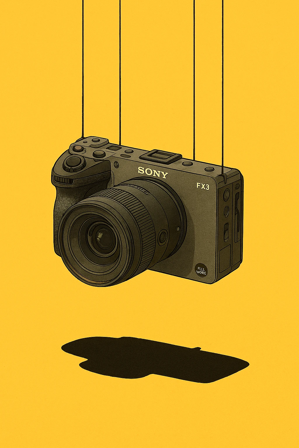 xuddi mana shu sariq mashina o'rniga sony fx3 kamerasini qo'yib o'zgartirib ber emoji
