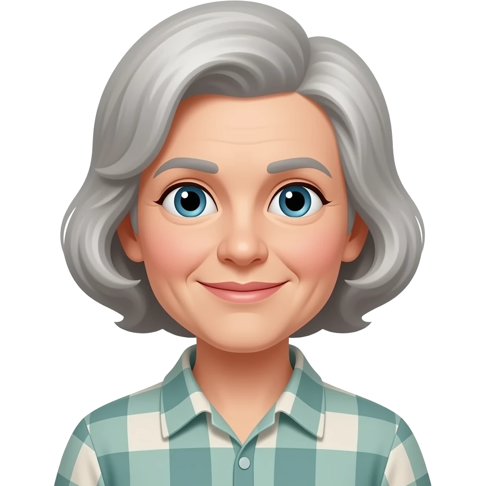 Very kind and loving with grey Vintage hair emoji