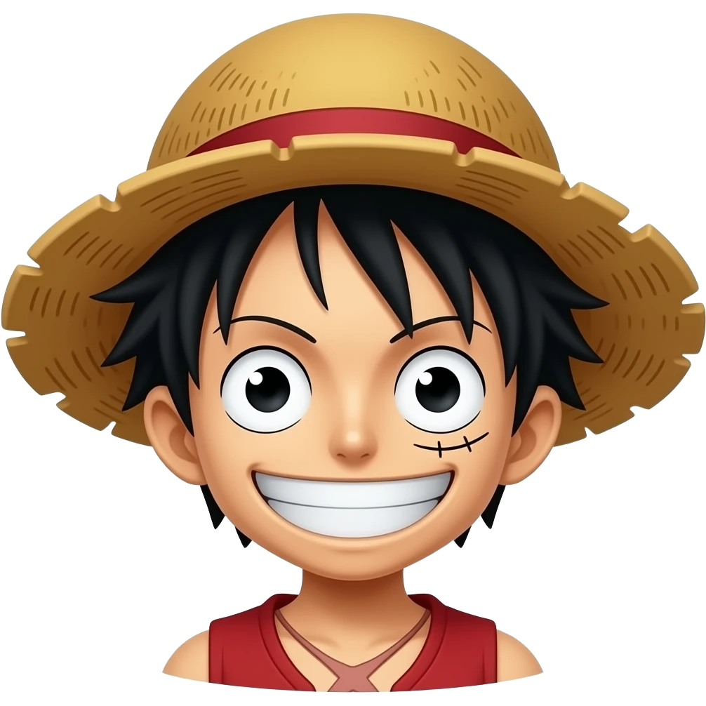 I want a emoji that has a Luffy face emoji that I can copy and paste emoji