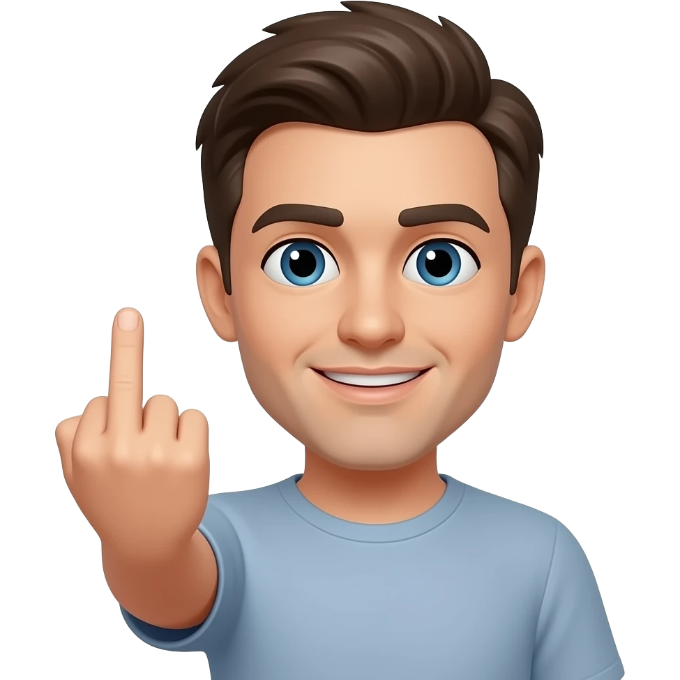Waving middle finger emoji