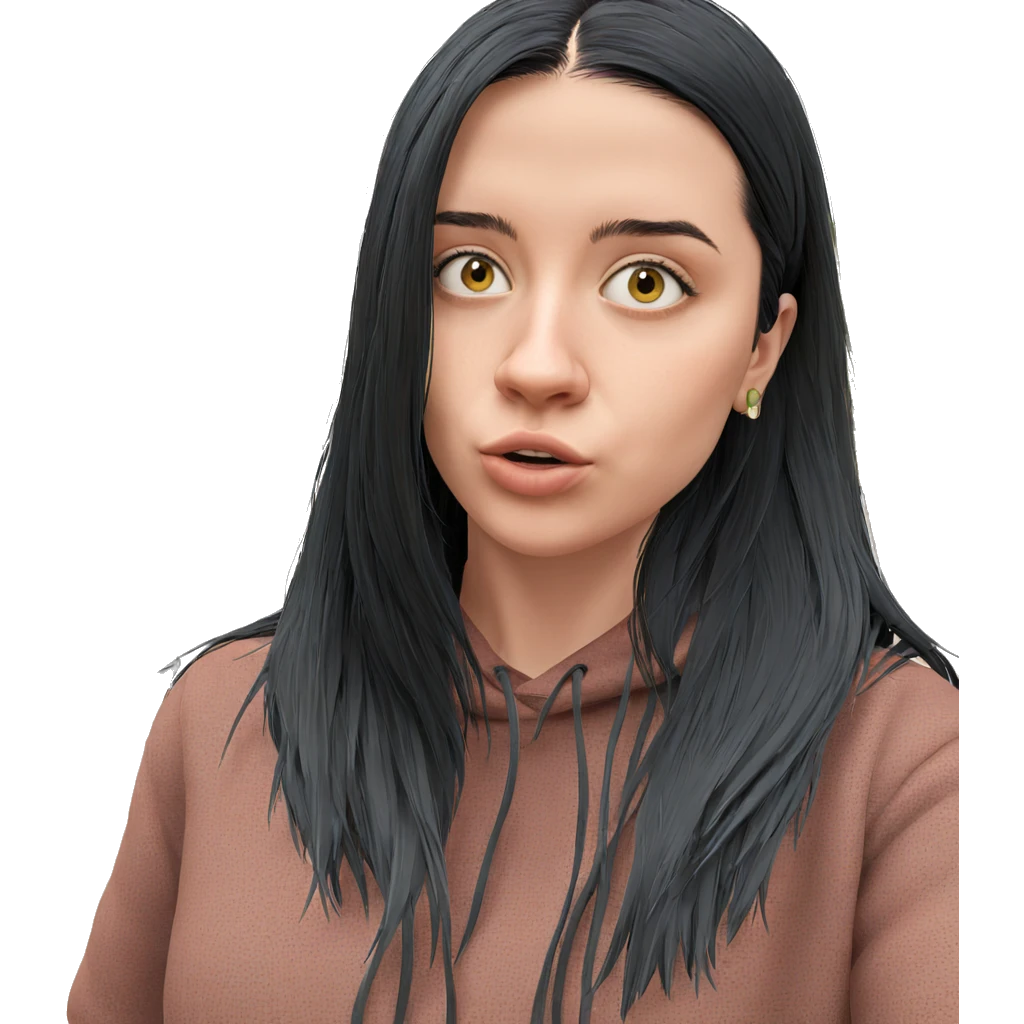 girl with black hair outdoors emoji