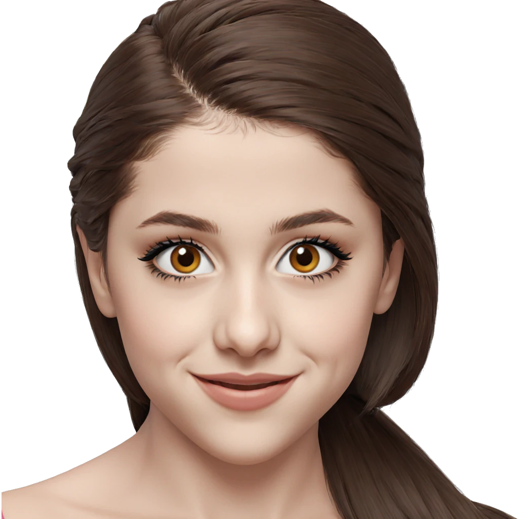 smiling girl with brown hair emoji