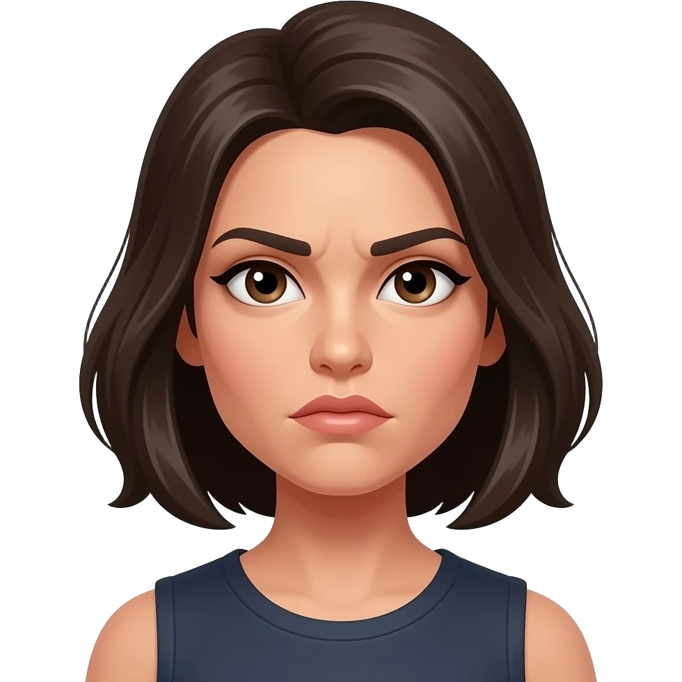 Жесткая хмурая сильная женщина emoji