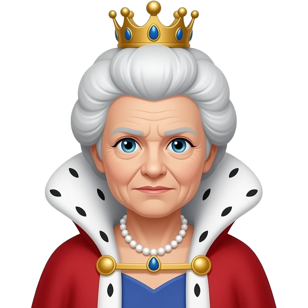 queen old with white high hair no expression face emoji