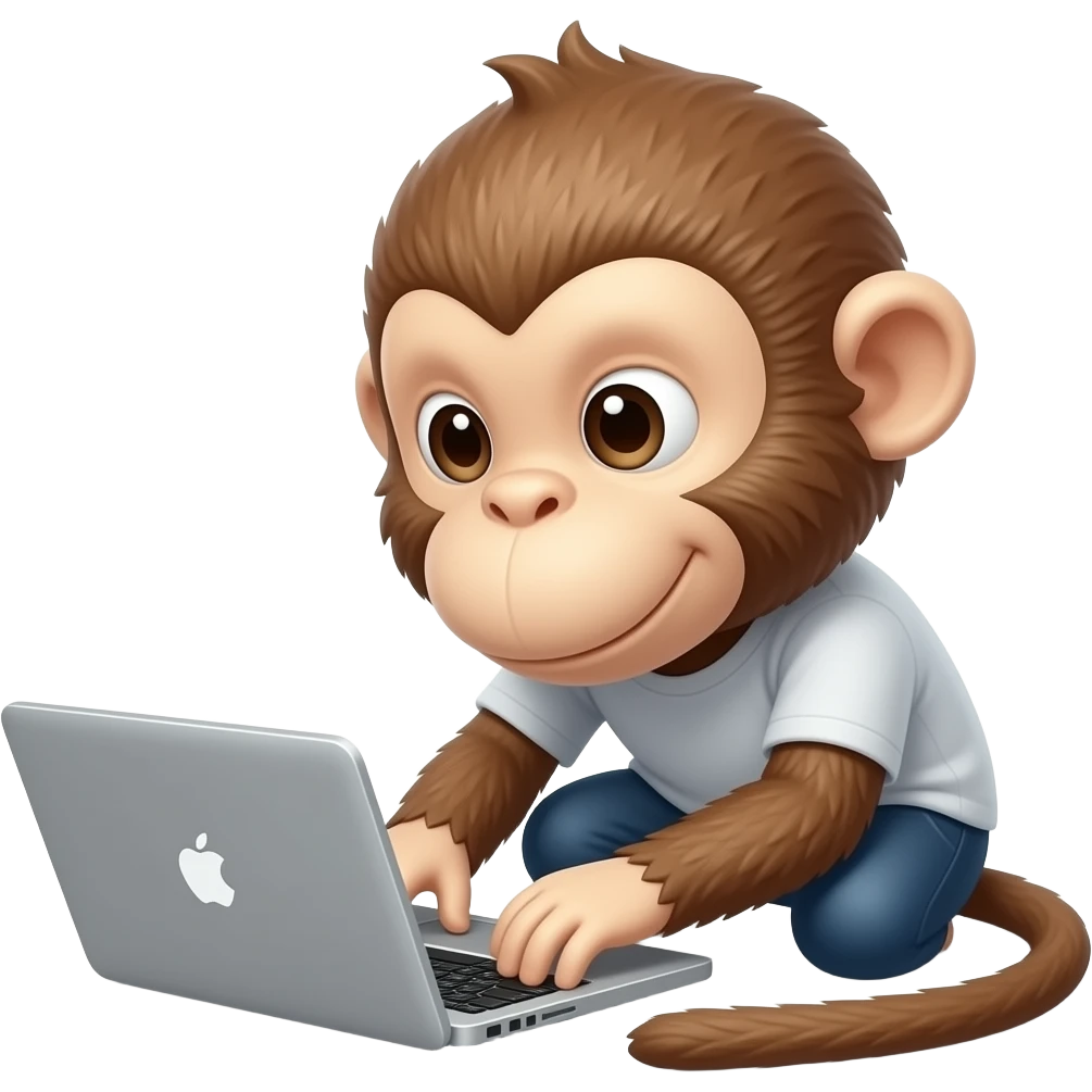 monkey works with macbook emoji