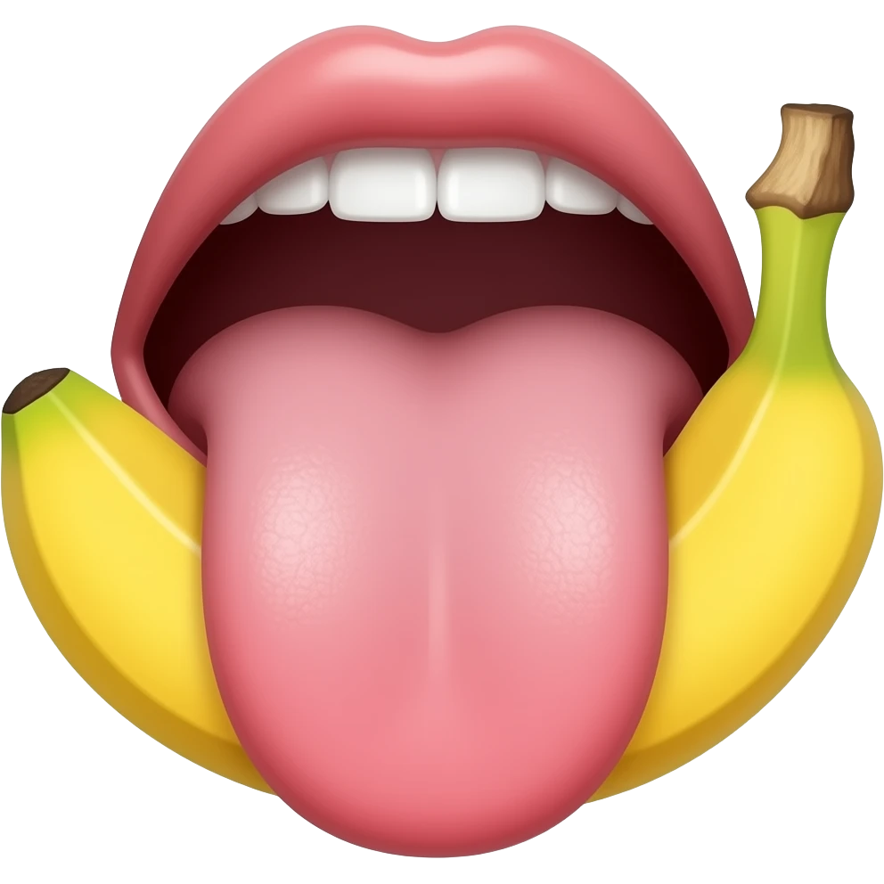 Banana in female mouth swallowing emoji