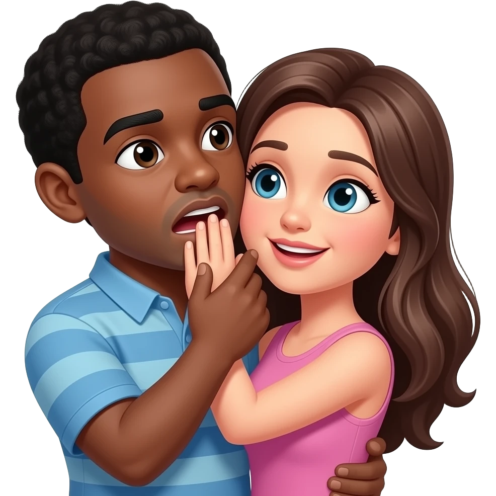 Black Guy choking mixed girl emoji