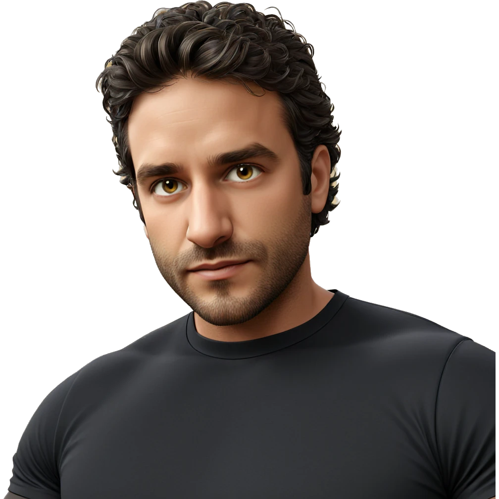 muscular male in black shirt emoji