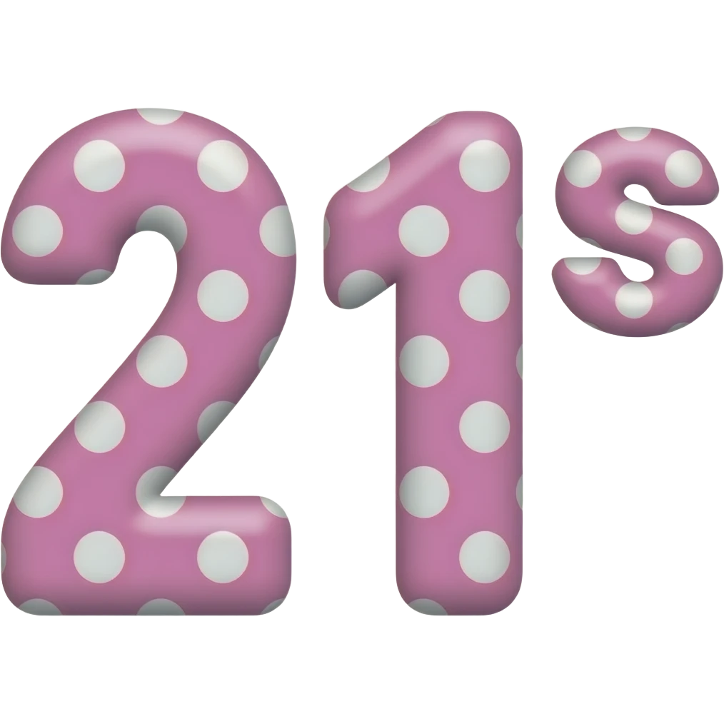 PINK POLKA DOTLETTERS   21ST emoji