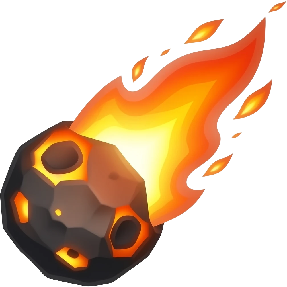 meteor in air burning emoji