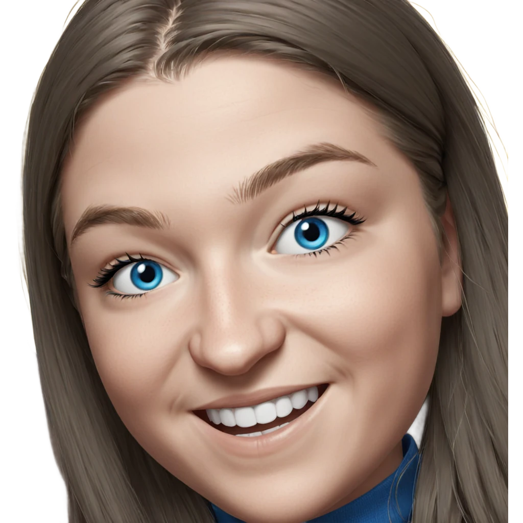 smiling girl with blue eyes emoji