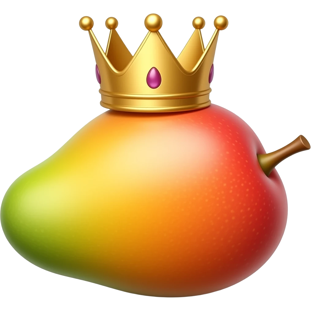 Crown on top of a Mango emoji