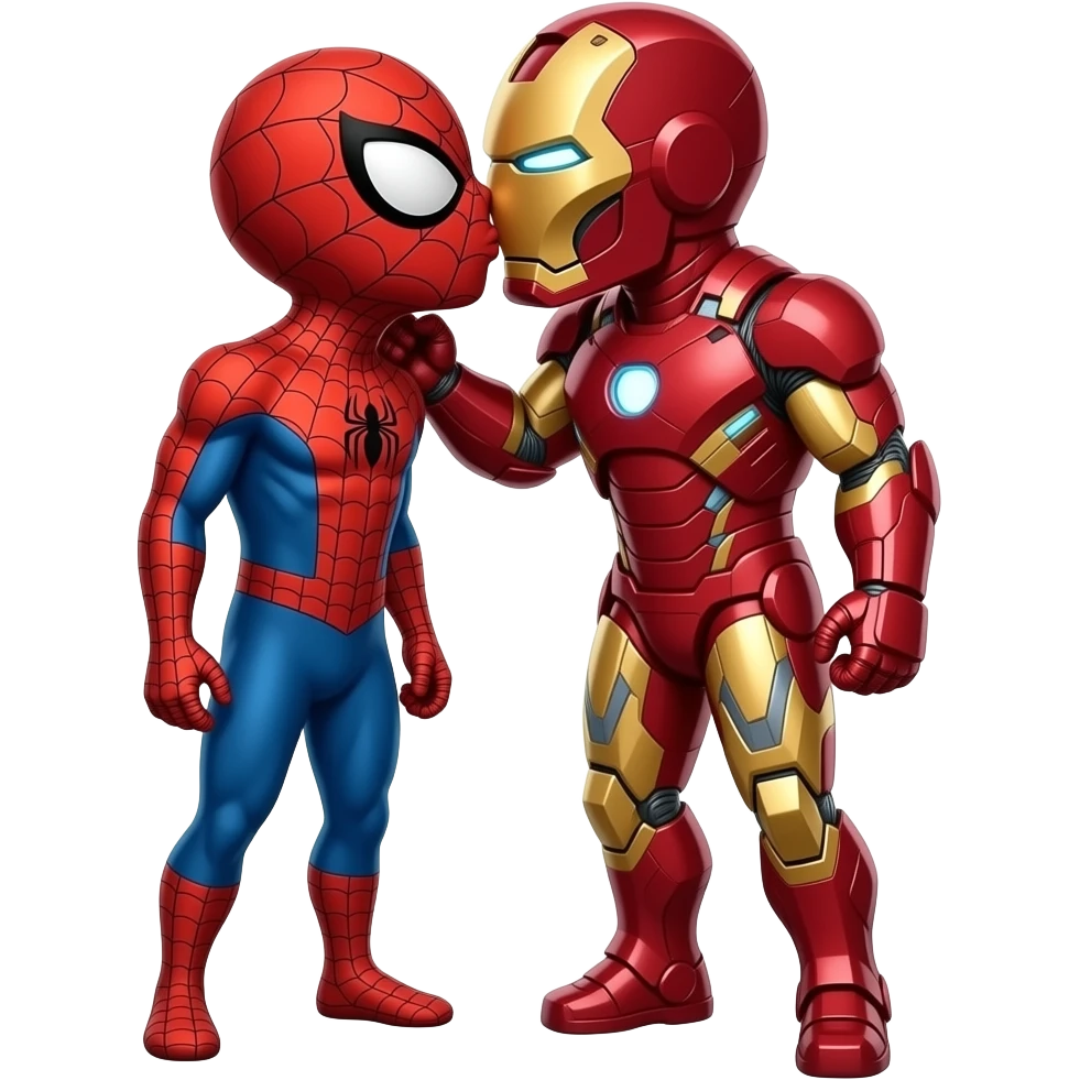 spider man kiss iron man emoji