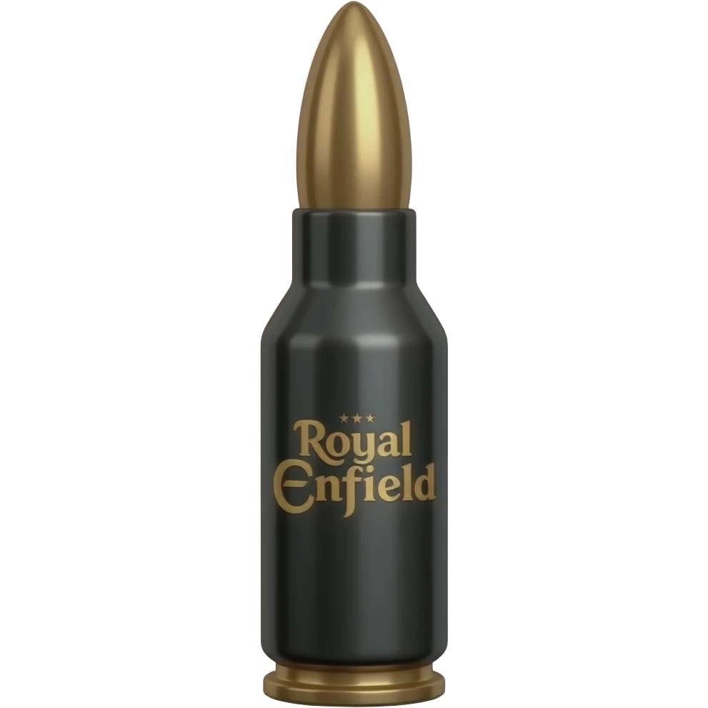 Black bullet with Royal Enfield Bullet logo emoji