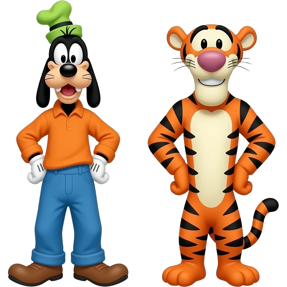Goofy Goof Full Body and Tigger Disney emoji