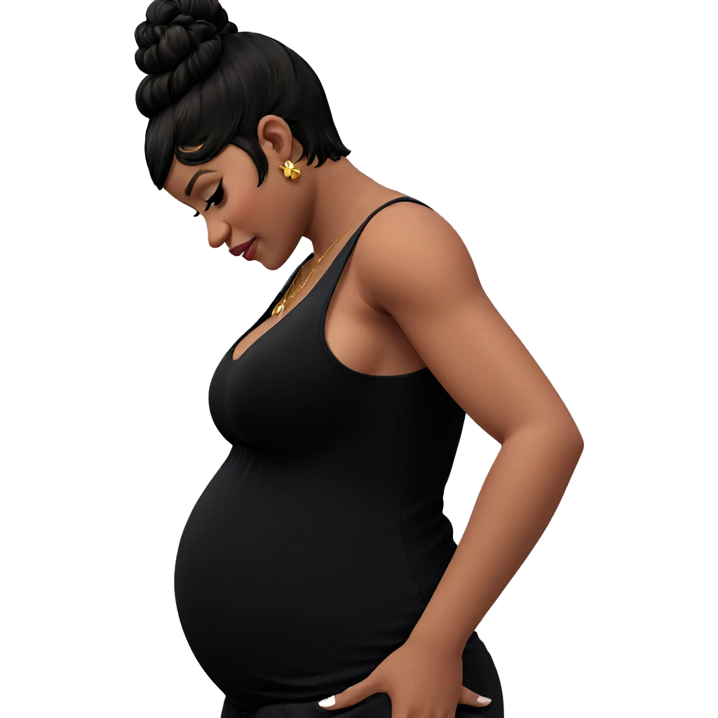 pregnant girl with earrings emoji