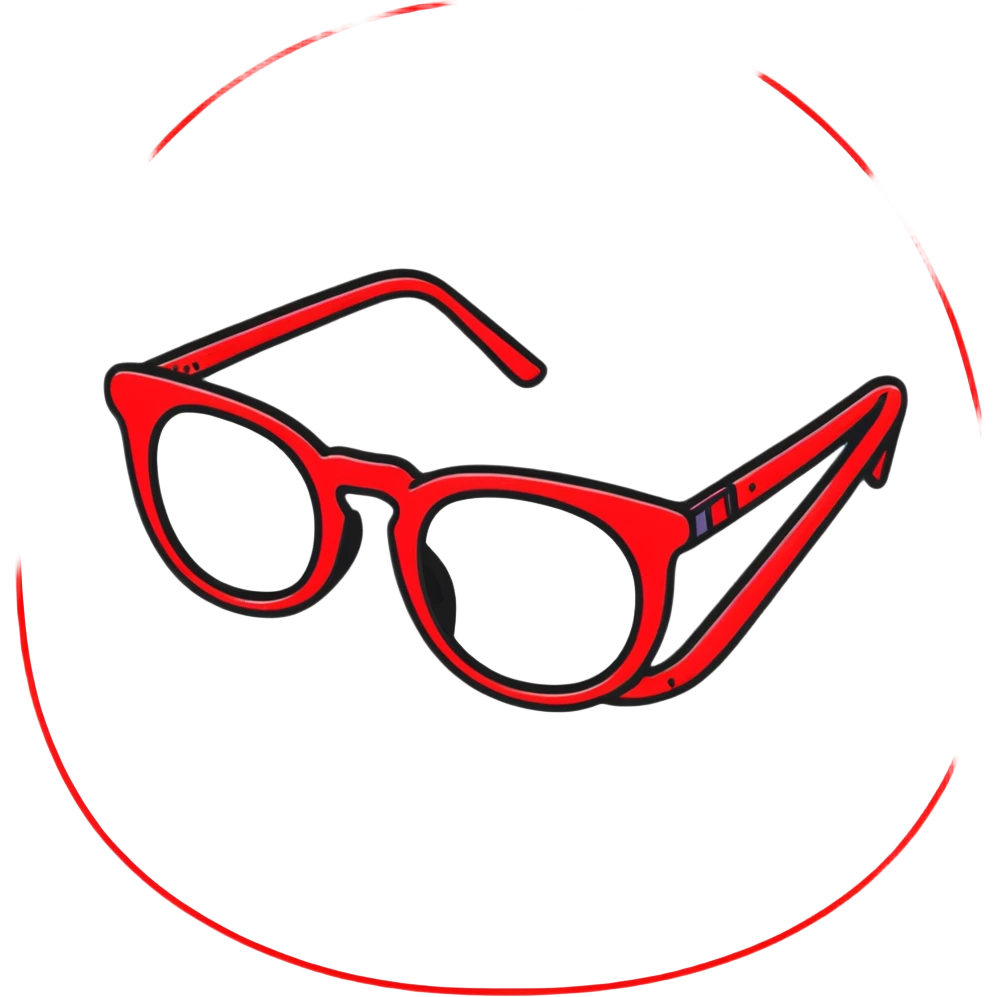 red glasses without a face emoji
