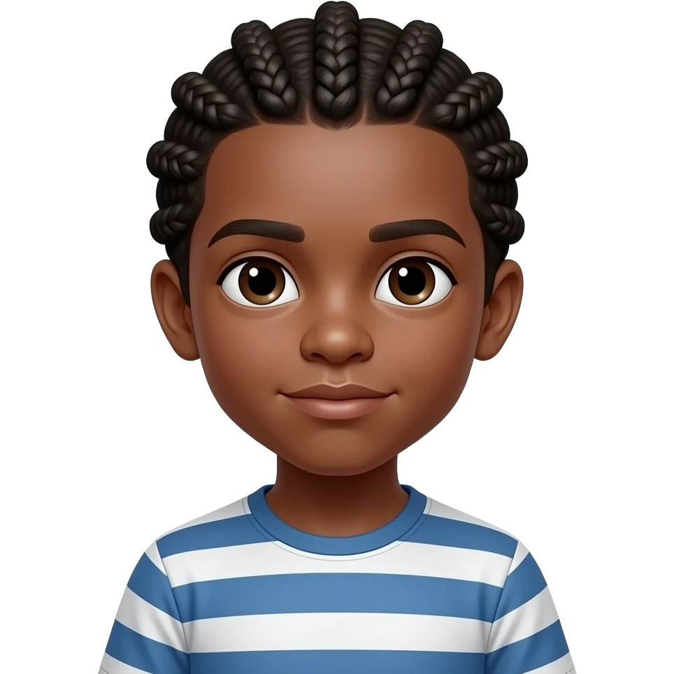 un petit garcon noir avec des tresse serré qui fait le silence emoji