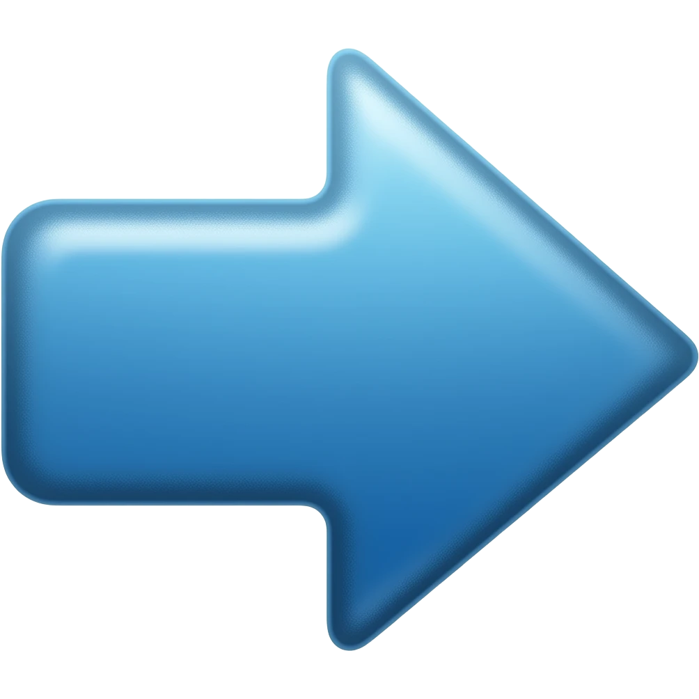 a polished blue arrow pointing to the right make it a bit rough, make it sharp emoji