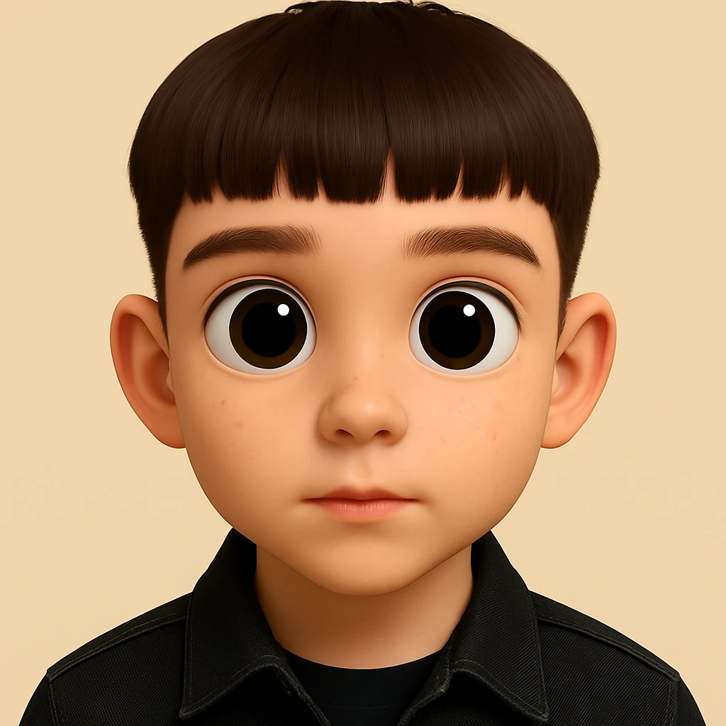 сделать глаза больше, сохранить 3d-emoji стиль emoji