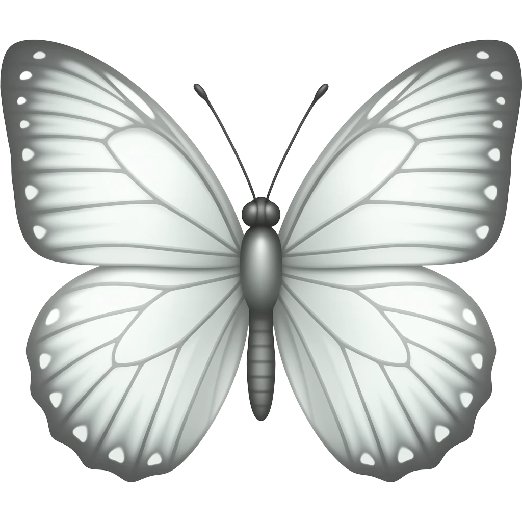 white colour butterfly emoji