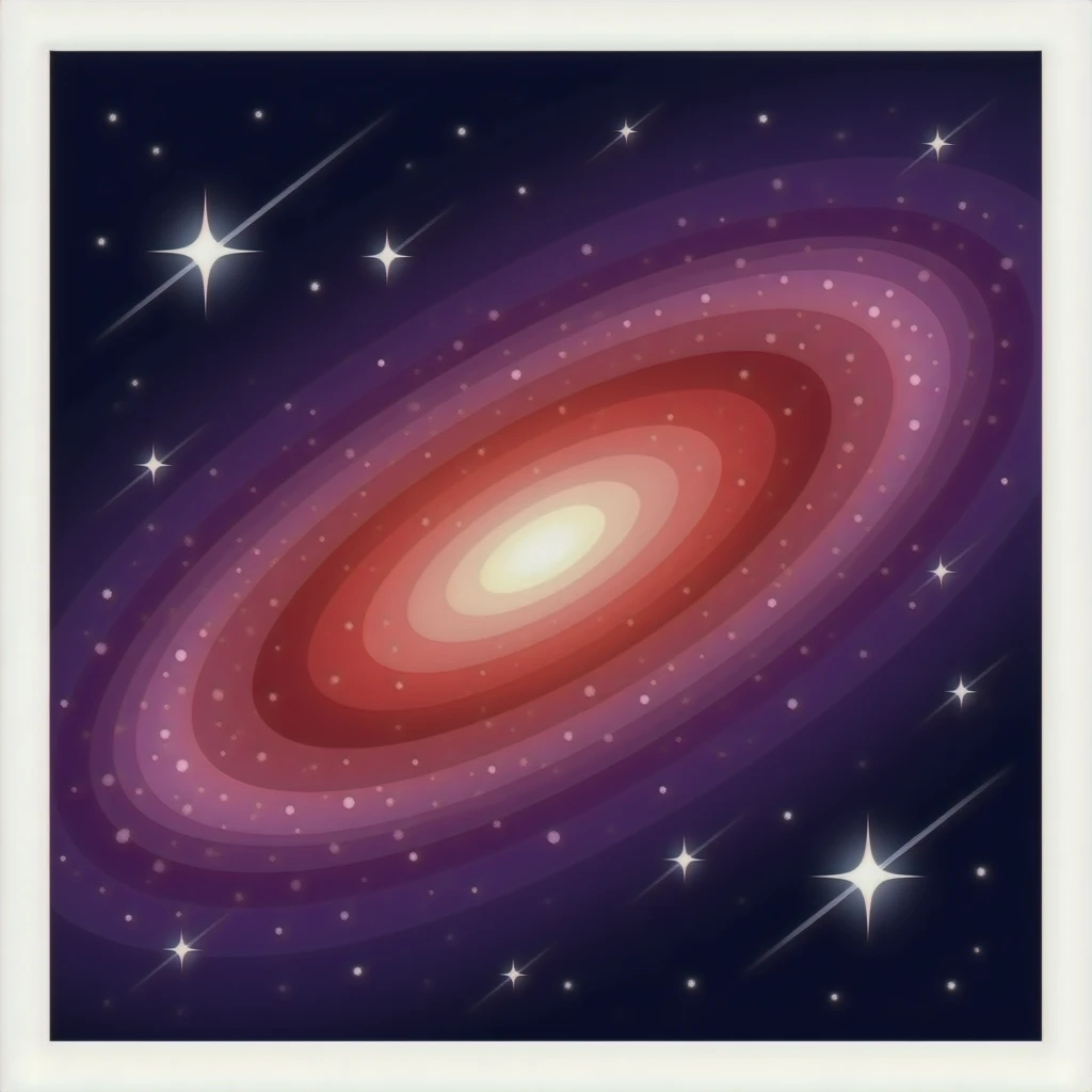 glowing milkyway galaxy that is red with purple surrounding stars emoji