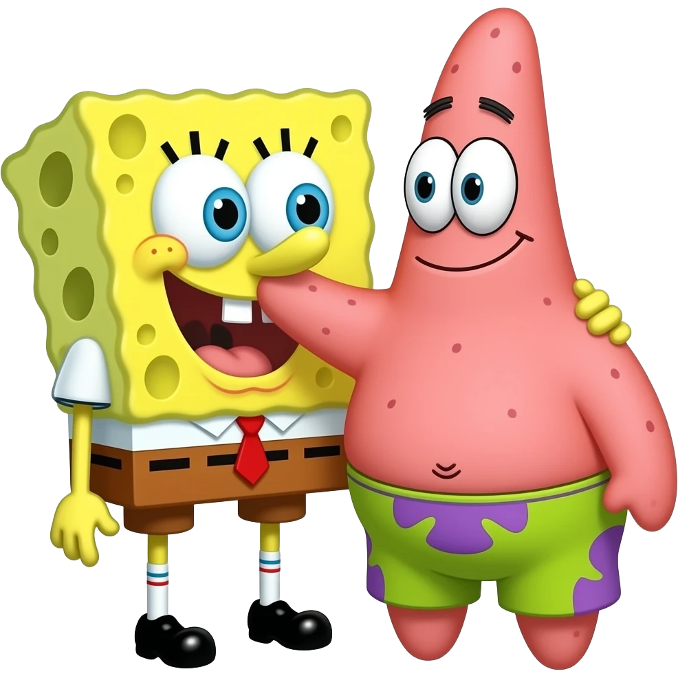 SpongeBob making out with Patrick emoji