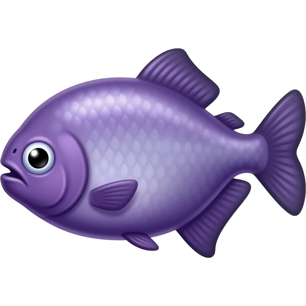 piranha fish in purple color emoji