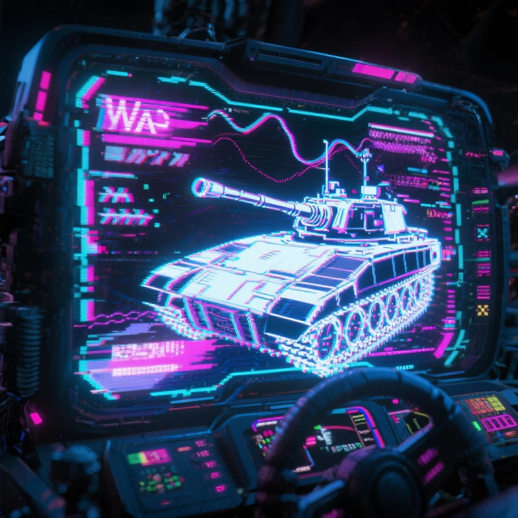 cyberwave glitch digital microscanner projection of these images but featuring no people, cyber hologram, abstract, experimental glitchy brutalist graphicwave,  style of anime - heads up display for a tank driving simulator emoji