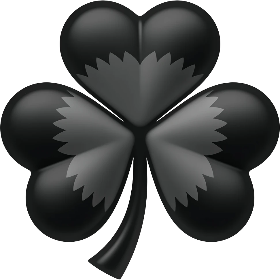 A Black 5-leaf clover emoji