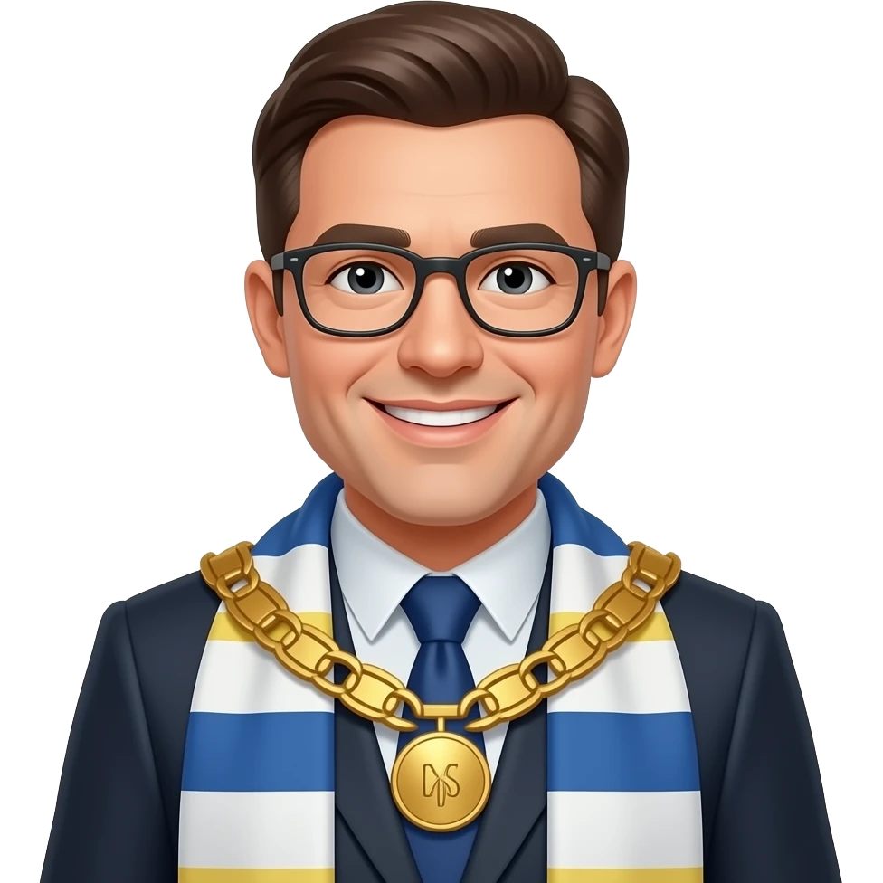 Smiley avec une echarpe de maire emoji