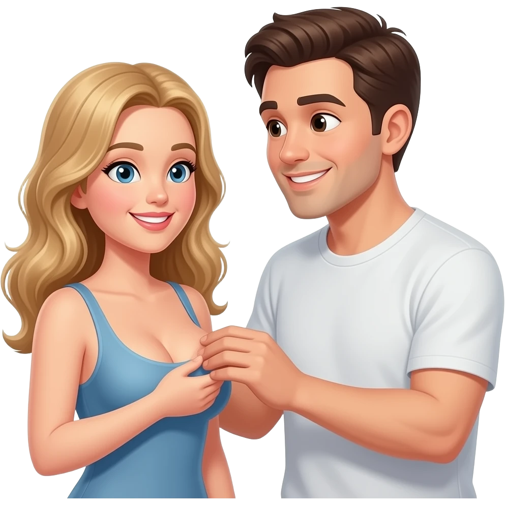 Man eating woman's boobs emoji