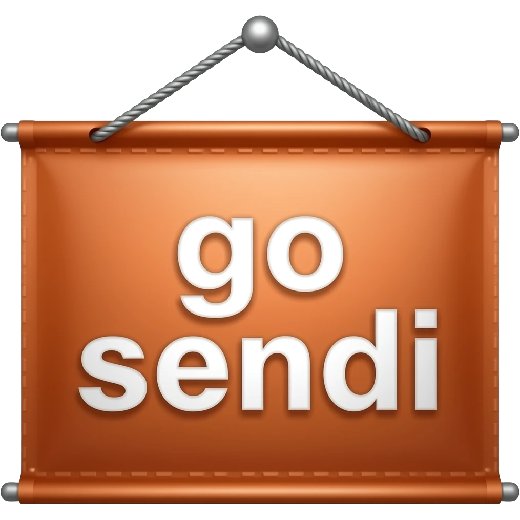 Banner met tekst  go sendi emoji