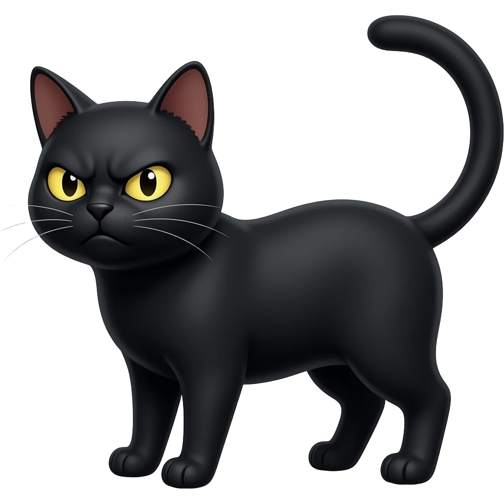 Angry black cat emoji