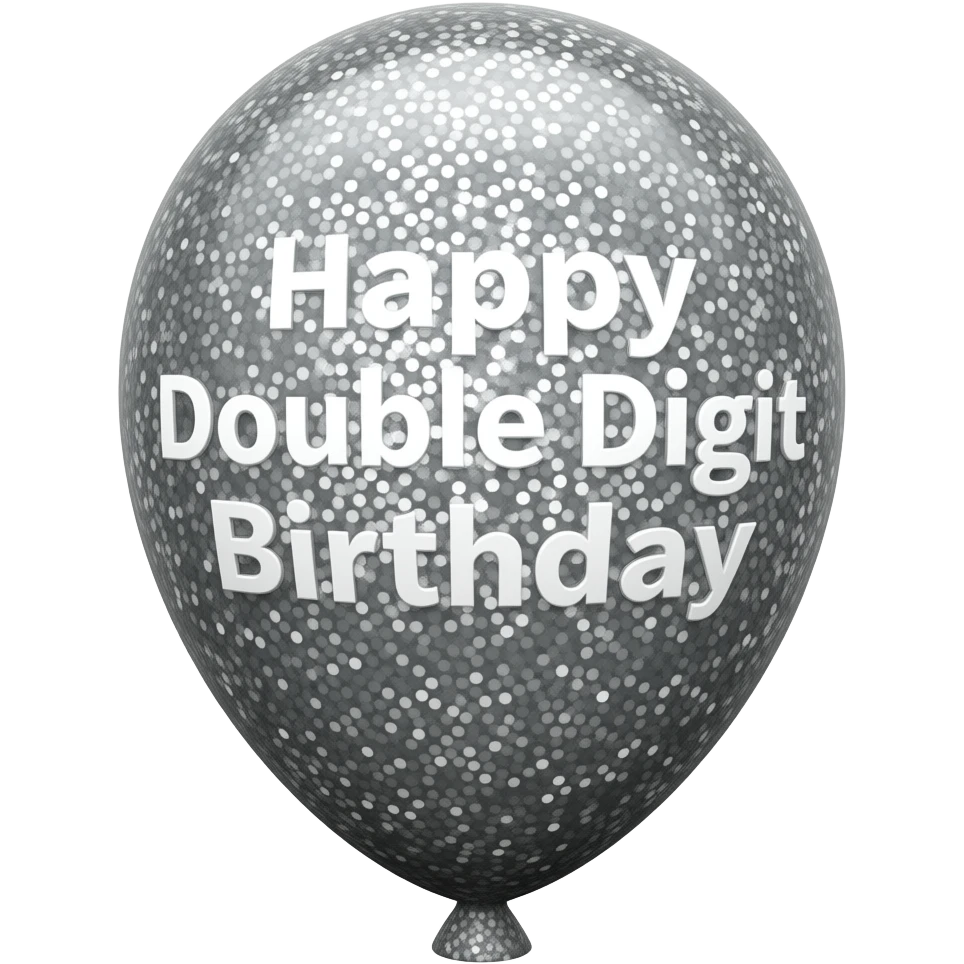 happy double digit birthday balloon emoji