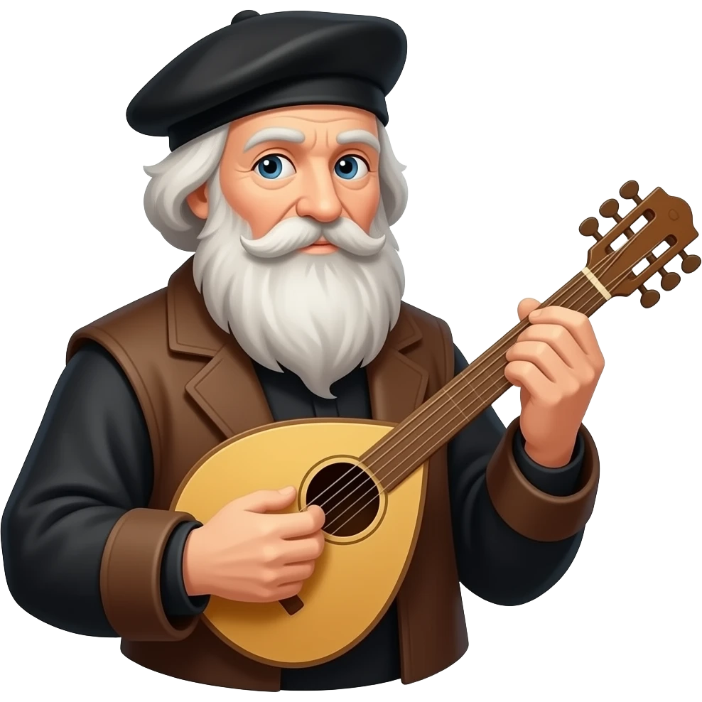 Renaissance old man  Playing Music instrument emoji