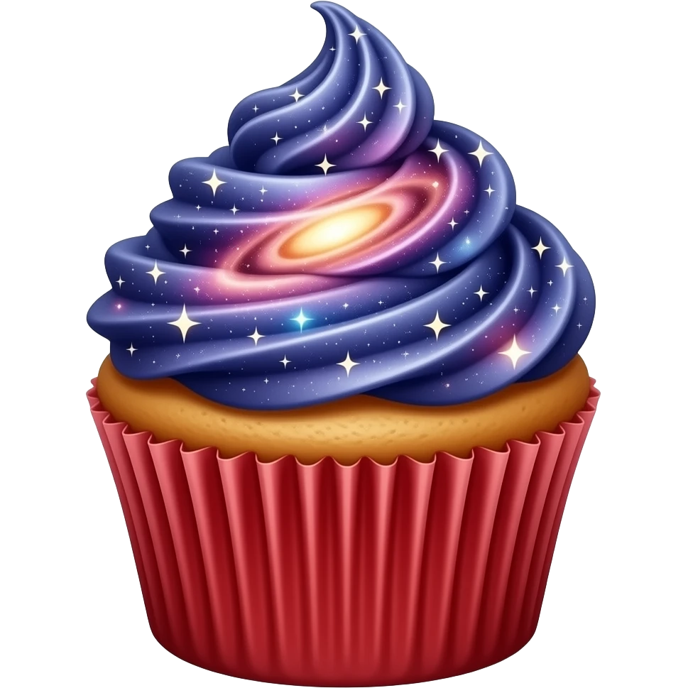 Cosmic  red cupcake emoji